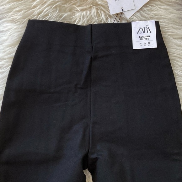 Zara High-Waist Button Detail Thick Ponte Skinny Leggings - Picture 6 of 11